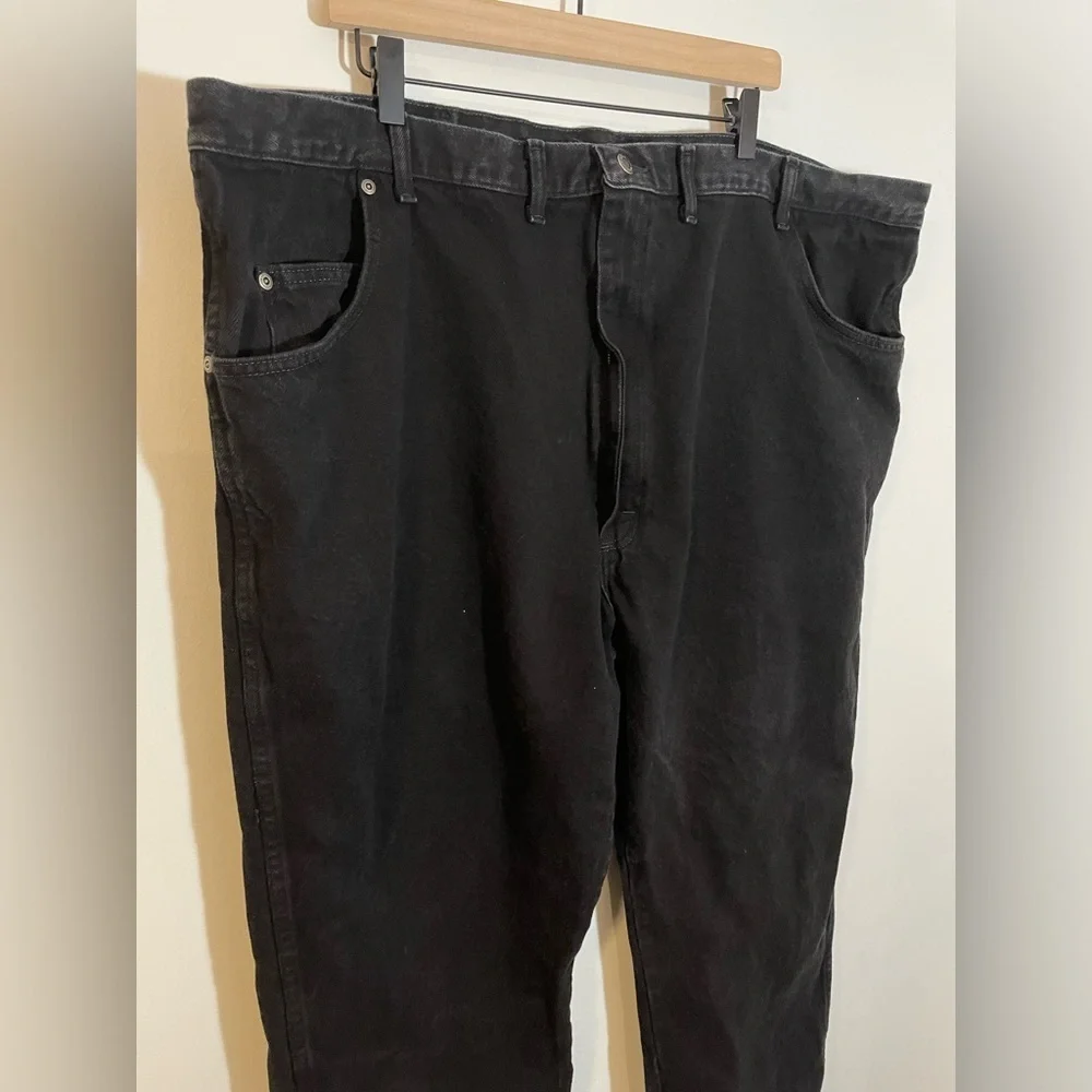 Wrangler Rugged Wear Black Denim Jeans Mens Size 50x30 100% Cotton - Picture 8 of 10